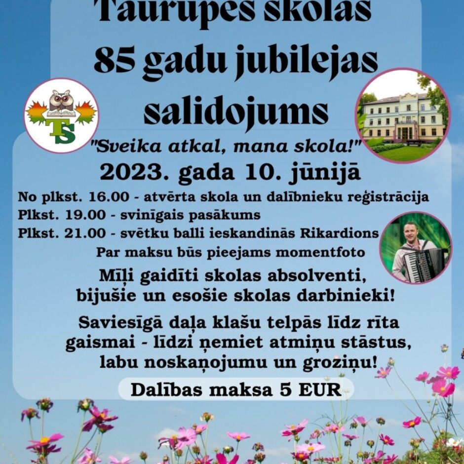 Skolas salidojuma 2023 afiša ar pasākuma programmu